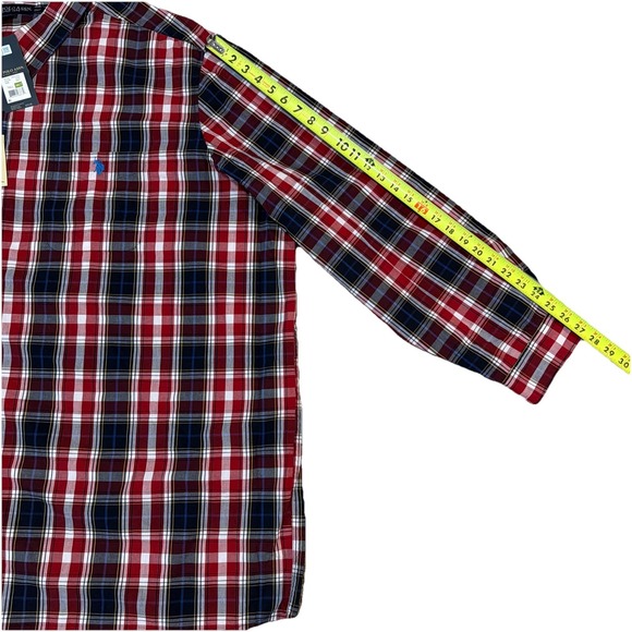 US Polo Assn NWT Men's 5XLT Plaid Long Sleeve Button Up Shirt - Picture 4 of 10